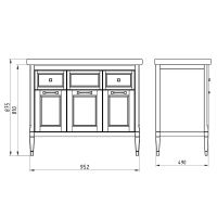 Тумба под раковину ASB-Woodline Гранда 105 Grigio арт-11486 — фото 8, Тумбы под раковину