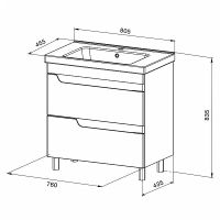 Товар: Тумба с раковиной Orange Milano 80 Белая арт-TMR80 - фото 3 Тумба с раковиной Orange Milano 80 Белая арт-TMR80 — фото 3, Тумбы с раковиной