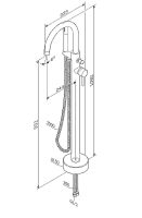 Смеситель для ванны AM.PM Sense Хром арт-F7514100 — фото 11, Смесители напольные