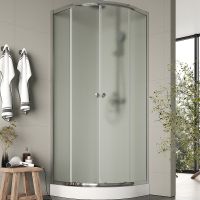 Душевой уголок Agger 80x80 профиль Хром стекло матовое арт-A01-080MCR — фото 1, Душевые уголки четверть круга