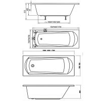 Акриловая ванна Ravak Domino 160x70 без гидромассажа арт-C621000000 — фото 6, Акриловые ванны