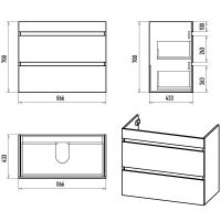 Тумба с раковиной Misty Мира 90 Белая матовая арт-УТ000022789 — фото 7, Тумбы с раковиной