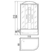 Душевая кабина River Nara 110x80 МТ L с поддоном арт-10000002818 — фото 3, Душевые кабины
