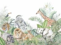 Фреска детская Ortograf Little Friends 34358 Фактура флок FLK Флизелин (4*3) Разноцветный, Животные/Листья арт-34358 (флок FLK) — фото 2, Фрески