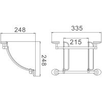 Стеклянная полка Haiba угловая Хром арт-HB1607-2 — фото 2, Полки для ванной и душа