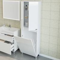 Товар: Шкаф пенал СанТа Лондон 60 с бельевой корзиной Белый арт-524006 - фото 2 Шкаф пенал СанТа Лондон 60 с бельевой корзиной Белый арт-524006 — фото 2, Пеналы для ванной комнаты