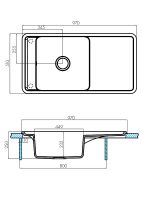 Кухонная мойка Aquaton Беллис 97 Серая арт-1A725132BS230 — фото 10, Кухонные мойки