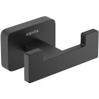 Двойной крючок Aquatek Либра Черный матовый арт-AQ4302MB — фото 1, Крючки для полотенец