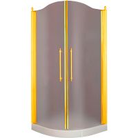 Душевой уголок Migliore Diadema 90x90 профиль Золото стекло матовое арт-22681 — фото 1, Душевые уголки четверть круга