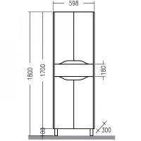 Товар: Шкаф пенал СанТа Сатурн 60 Белый Дуб австрийский арт-700375 - фото 4 Шкаф пенал СанТа Сатурн 60 Белый Дуб австрийский арт-700375 — фото 4, Пеналы для ванной комнаты