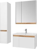 Шкаф пенал STWORKI Стокгольм 32 L 1A227503SG01L подвесной Белый Светлое дерево арт-405958 — фото 2, Пеналы для ванной комнаты