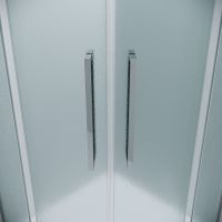 Душевой уголок Grossman Cosmo 100х100 профиль Хром стекло шиншилла арт-301.K33.02.1010.10.02 — фото 6, Душевые уголки четверть круга