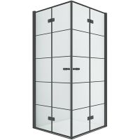 Душевой уголок New Trendy New Soleo Black 90х90 профиль Черный стекло прозрачное арт-D-0289A/D-0290A — фото 1, Квадратные душевые уголки