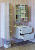 Зеркальный шкаф Sanflor Чикаго 75 Дуб крафт белый арт-С000005829 — фото 3, Зеркальные шкафы в ванную