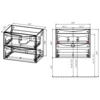 Тумба под раковину Vincea Mia Slim 60 подвесная V.Oak арт-VMC-2MC600S1VO — фото 3, Тумбы под раковину