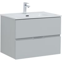 Тумба под раковину Aquanet Алвита New 70 подвесная Серая матовая арт-303907 — фото 1, Тумбы под раковину