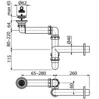 Сифон для раковины Alcaplast (A413) Белый арт-AG210511100 — фото 2, Сифоны для раковины