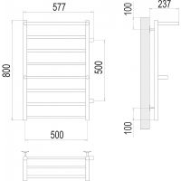 Товар: Водяной полотенцесушитель Terminus Анкона П8 500х800 бп500 с полкой Хром, боковое подключение, G 1" НР арт-4670078529961 - фото 3 Водяной полотенцесушитель Terminus Анкона П8 500х800 бп500 с полкой Хром, боковое подключение, G 1" НР арт-4670078529961 — фото 3, Водяные полотенцесушители