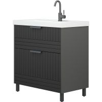 Тумба под раковину Corozo Терра 80 Графит матовый арт-SD-00001323 — фото 2, Тумбы под раковину