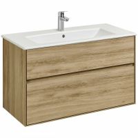 Тумба под раковину Aquaton Либерти 100 подвесная Дуб эльвезия арт-1A279601LYC70 — фото 1, Тумбы под раковину