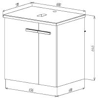 Тумба под раковину VIANT Мюнхен 70 подвесная Хаки арт-VMUN70NH-T2STP — фото 5, Тумбы под раковину