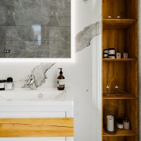 Тумба под раковину Бриклаер Берлин 80 подвесная Белый глянец арт-4627125416088 — фото 3, Тумбы под раковину