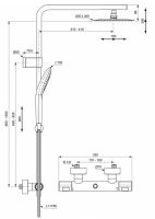 Душевая система Ideal Standard Ceratherm T100 с термостатом Хром арт-A7705AA — фото 9, Душевые стойки
