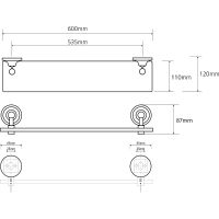 Стеклянная полка Bemeta Retro Gold and Сhrom Золото Хром арт-144202248 — фото 2, Полки для ванной и душа