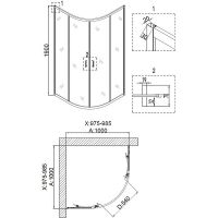 Душевой уголок Niagara Nova NG-6807-08 BLACK 100х100 профиль Черный стекло прозрачное арт-68070811BLACK — фото 3, Душевые уголки четверть круга