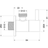 Запорный вентиль Aquatek угловой Черный матовый арт-AQ2452MB — фото 2, Комплектующие для душевого оборудования