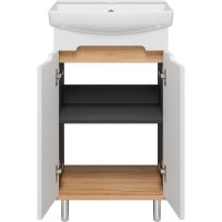 Тумба с раковиной Misty Сканди 50 Белый Дуб крафт золотой Антрацит арт-УТ000023180 — фото 4, Тумбы с раковиной