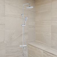 Товар: Душевая система WesnaArt Dusha с термостатом Хром арт-DUS08-302 - фото 2 Душевая система WesnaArt Dusha с термостатом Хром арт-DUS08-302 — фото 2, Душевые стойки