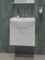 Тумба с раковиной Orange Лайт 50 подвесная Белый глянец арт-LRA-50TUW+RA — фото 2, Тумбы с раковиной