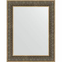 Зеркало Evoform Definite 93х73 в багетной раме - Вензель серебряный 101 мм арт-BY 3192 — фото 1, Зеркала в ванную комнату