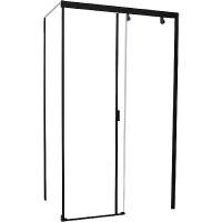 Душевой уголок Ceruttispa Marbella 120B 120x80 R 7910 профиль Черный стекло прозрачное арт-MARBELLA 120B R — фото 2, Прямоугольные душевые уголки