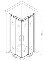 Товар: Душевой уголок Berges Gelios 100х100 профиль Хром стекло прозрачное арт-061027 - фото 8 Душевой уголок Berges Gelios 100х100 профиль Хром стекло прозрачное арт-061027 — фото 8, Квадратные душевые уголки