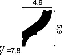 Карниз Orac Decor 2000x59x49 мм арт-CB502N — фото 2, Карнизы