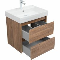 Тумба с раковиной Aquanet Nova Lite 60 подвесная Дуб шоколадный арт-305235 — фото 8, Тумбы с раковиной
