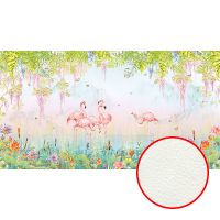 Фреска Ortograf Flora 31253 Фактура флок FLK Флизелин (5*2,7) Разноцветный, Птицы/Цветы арт-31253 (флок FLK) — фото 1, Фрески