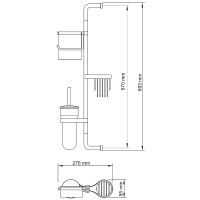 Подвесная стойка WasserKRAFT Exter Светлая бронза арт-K-1458 — фото 4, Стойки - набор держателей