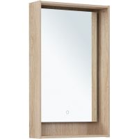 Зеркало Aquanet Милан 50 с подсветкой Дуб светлый с сенсорным выключателем арт-336402 — фото 1, Зеркала в ванную комнату