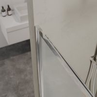 Шторка на ванну Berges River S Slider 98х145 профиль Хром стекло матовое арт-065021 — фото 4, Шторки для ванной раздвижные