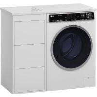 Тумба с раковиной Brevita Grafit 100 L Белая матовая арт-УТ000015079 — фото 1, Тумбы с раковиной