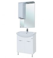 Зеркало со шкафом Bellezza Стелла 65 L с подсветкой Белое арт-4616010002017 — фото 2, Зеркальные шкафы в ванную