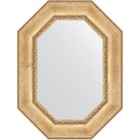 Зеркало Evoform Polygon 82х62 в багетной раме - Состаренное серебро с орнаментом 120 мм арт-BY 7261 — фото 1, Зеркала в ванную комнату