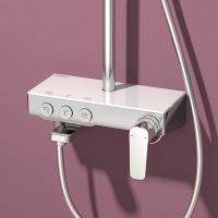 Товар: Душевая система Teska Niagara с термостатом Хром Белое стекло арт-NG3501C - фото 2 Душевая система Teska Niagara с термостатом Хром Белое стекло арт-NG3501C — фото 2, Душевые стойки