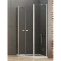 Душевой уголок New Trendy New Soleo Chrome 100х80 профиль Хром стекло прозрачное арт-K-0611 — фото 2, Душевые уголки трапеция