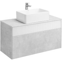 Тумба под раковину Aquaton Марбл 100 подвесная Слэйт Белый матовый арт-1A276301MH4C0 — фото 3, Тумбы под раковину