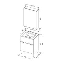 Комплект мебели для ванной Aquanet Алвита New 60 Серый матовый арт-274530 — фото 10, Комплекты мебели для ванной