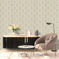 Обои Prima Italiana Arte Bella Винил на флизелине (1,06*10) Бежевый, Дамаск арт-80305 — фото 2, Обои для стен